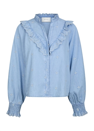 Degas denim bluse Light Blue Neo Noir 